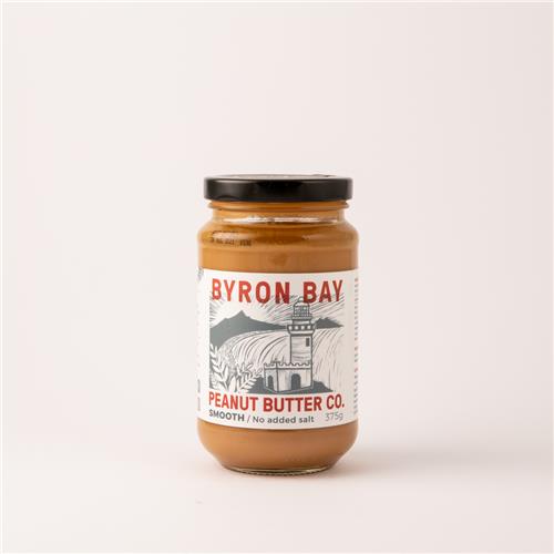 Byron Bay Peanut Butter Co Smooth No Salt Added 375g