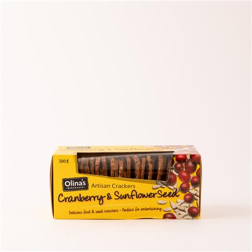 Olinas Cranberry & Sunflower Seed Cracker 100g